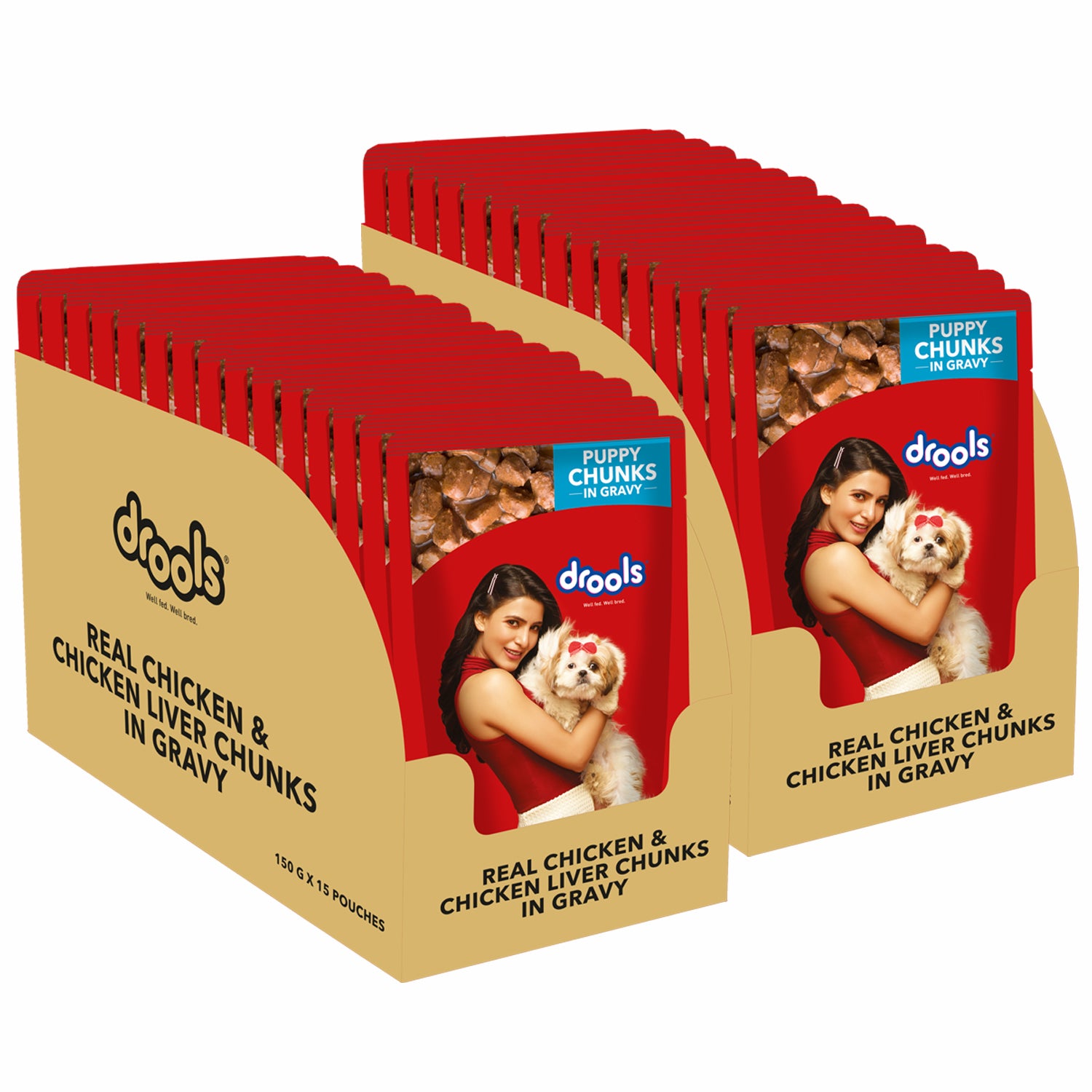 Drools Real Chicken & Chicken Liver Chunks in Gravy Puppy Dog Wet Food Dogs-Wet Food Drools