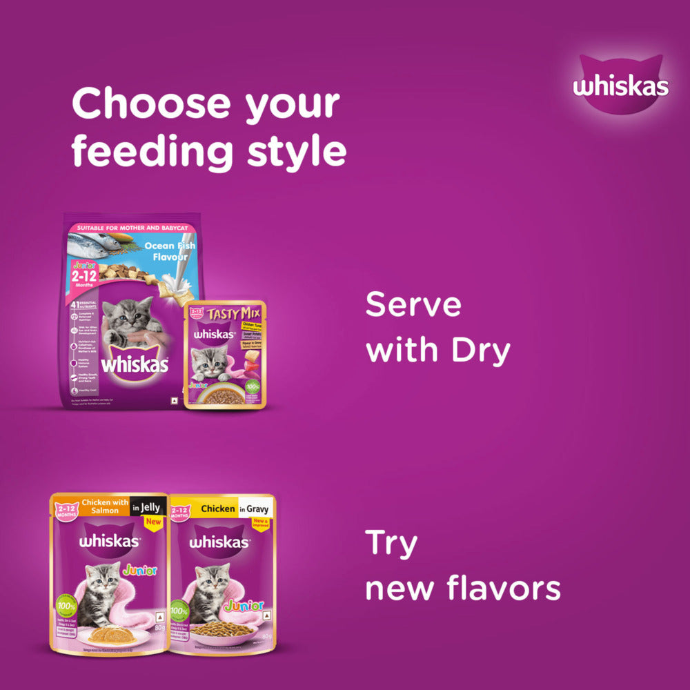 Whiskas Tasty Mix Chicken Tuna with Sweet Potato Kitten Cat Wet Food