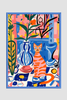 EverythingBoho The House Cat Boho Wall Art (Royal Blue) Pet Parent-Gifting & Merch EverythingBoho Dropship A3 Frame poster