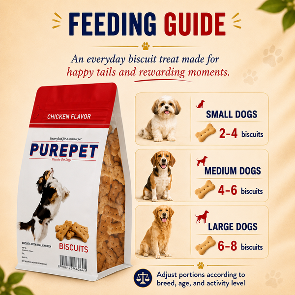 Purepet Chicken Flavour Real Chicken Biscuit Dog Treats Pouch