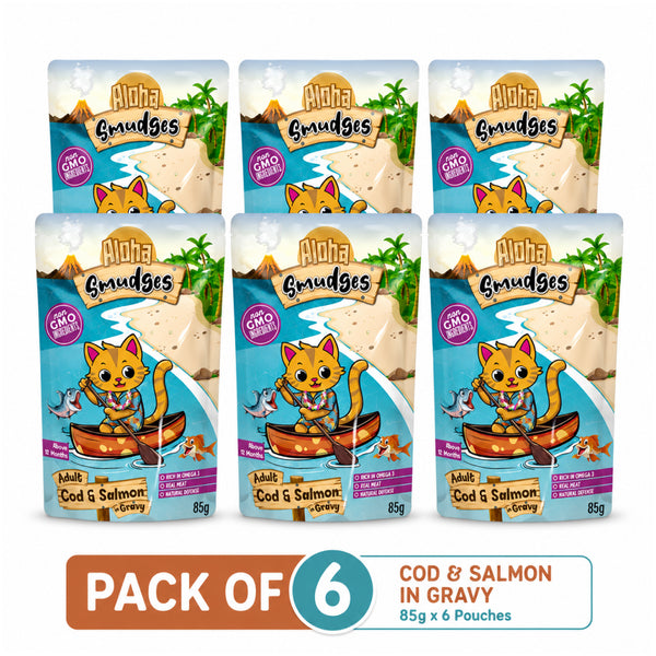 Aloha Smudges Cod and Salmon in Gravy Adult Cat Wet Food