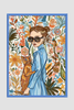 EverythingBoho The Caty Girl Boho Wall Art (Royal Blue) Pet Parent-Gifting & Merch EverythingBoho Dropship A3 Frame poster