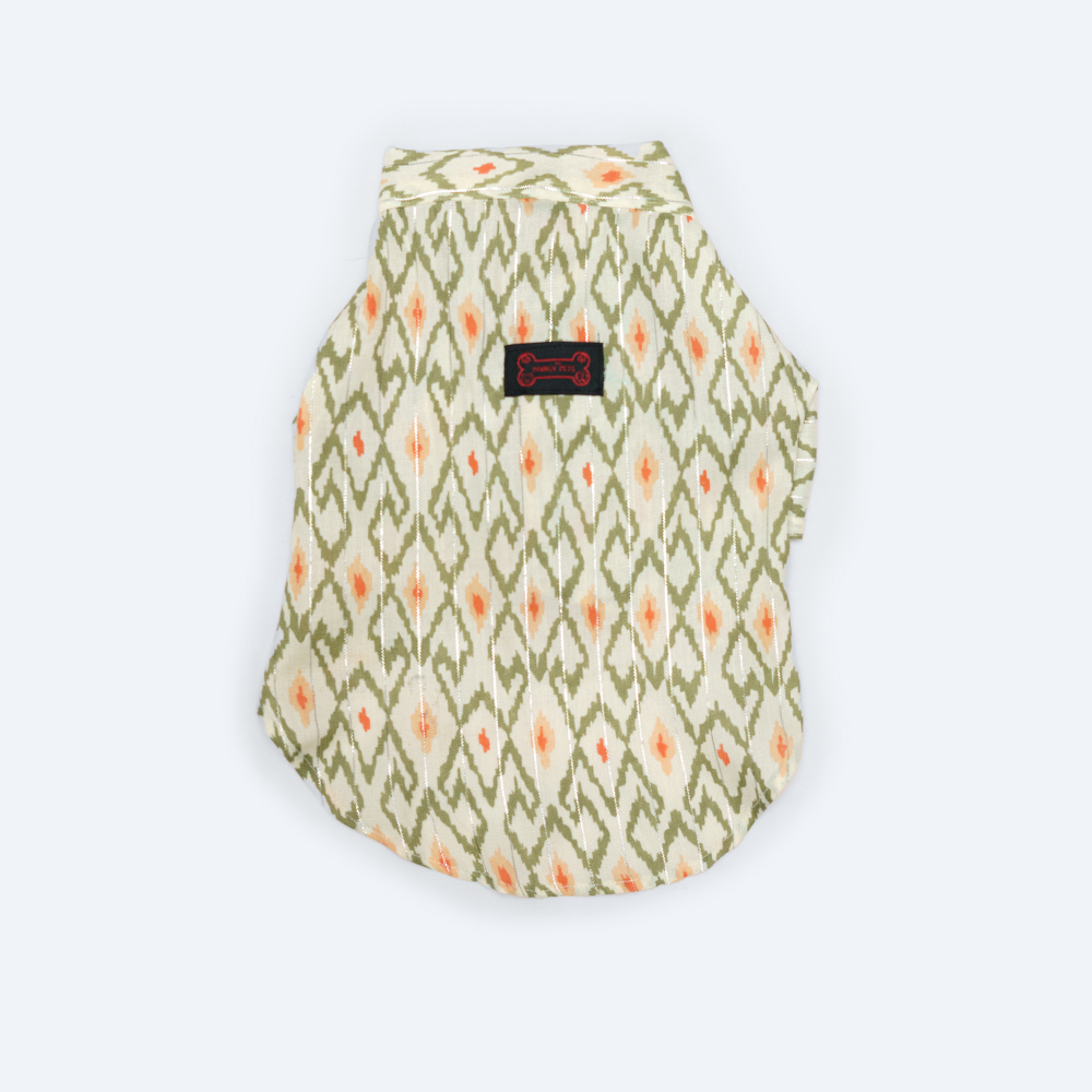 Pawgypets Heritage Kurta for Dogs and Cats (Off White/Orange) Both-Clothing & Accessories Pawgypets Dropship