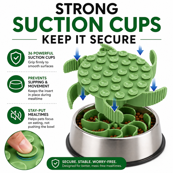 Talking Dog Club Universal Silicone Slow Feeder Bowl Attachment for Dogs and Cats (Green)
