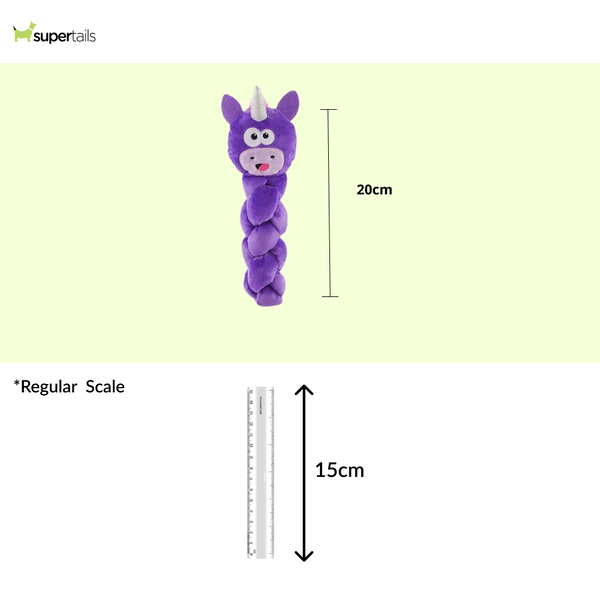 Outward Hound Twistiez Unicorn Toy for Dogs (Purple)