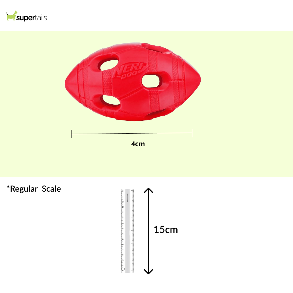 Nerf Bash Treat Football Toy for Dogs (Red) Dogs-Toys Nerf