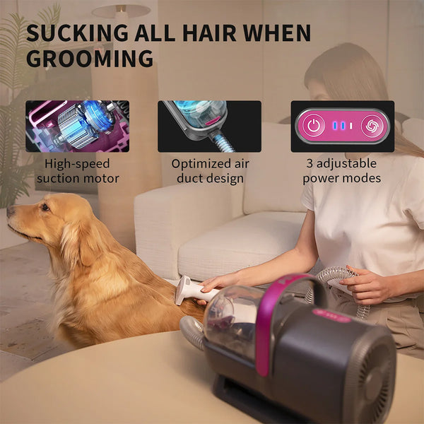Petkit Professional 5 in 1 Grooming & Hair Vaccum Kit for Dogs and Cats (Grey)