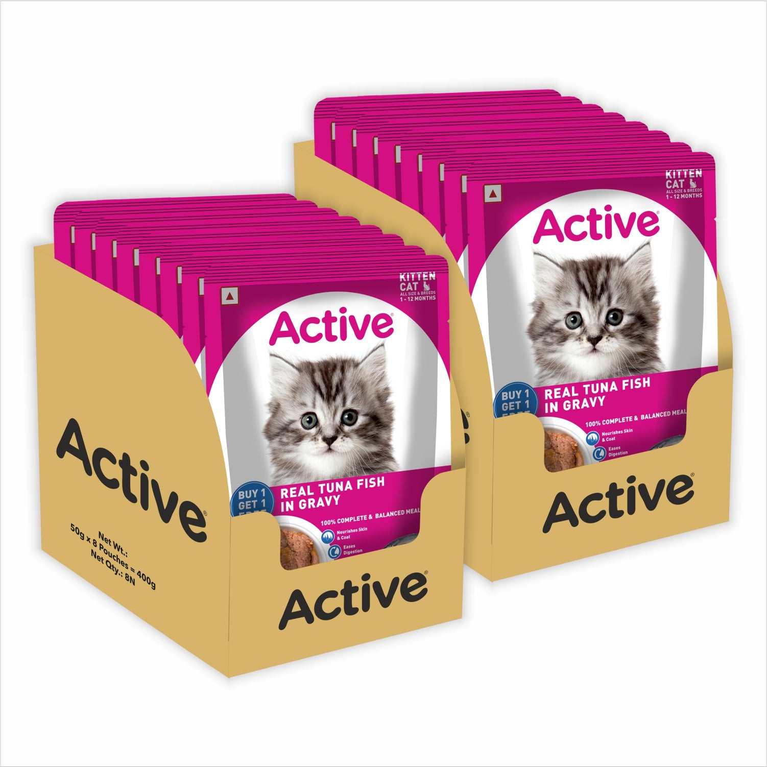 Active Real Tuna Fish in Gravy Kitten Cat Wet Food (Buy 1 Get 1) Cats-Wet Food Active