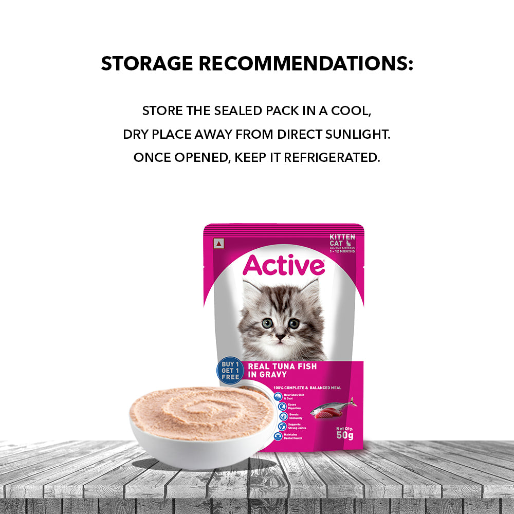 Active Real Tuna Fish in Gravy Kitten Cat Wet Food (Buy 1 Get 1) Cats-Wet Food Active