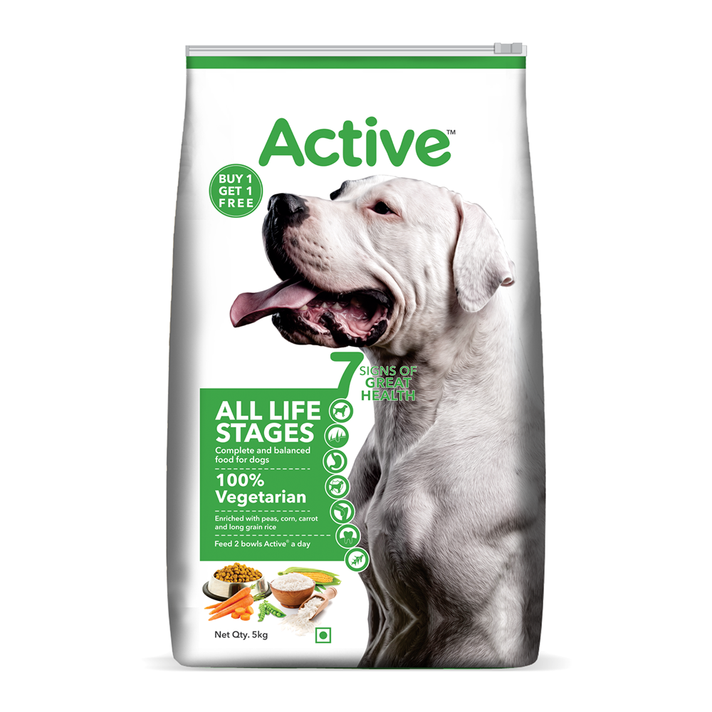Active All Breed 100% Veg Dog Dry Food (Buy 1 Get 1) Dogs- Dry Food Active