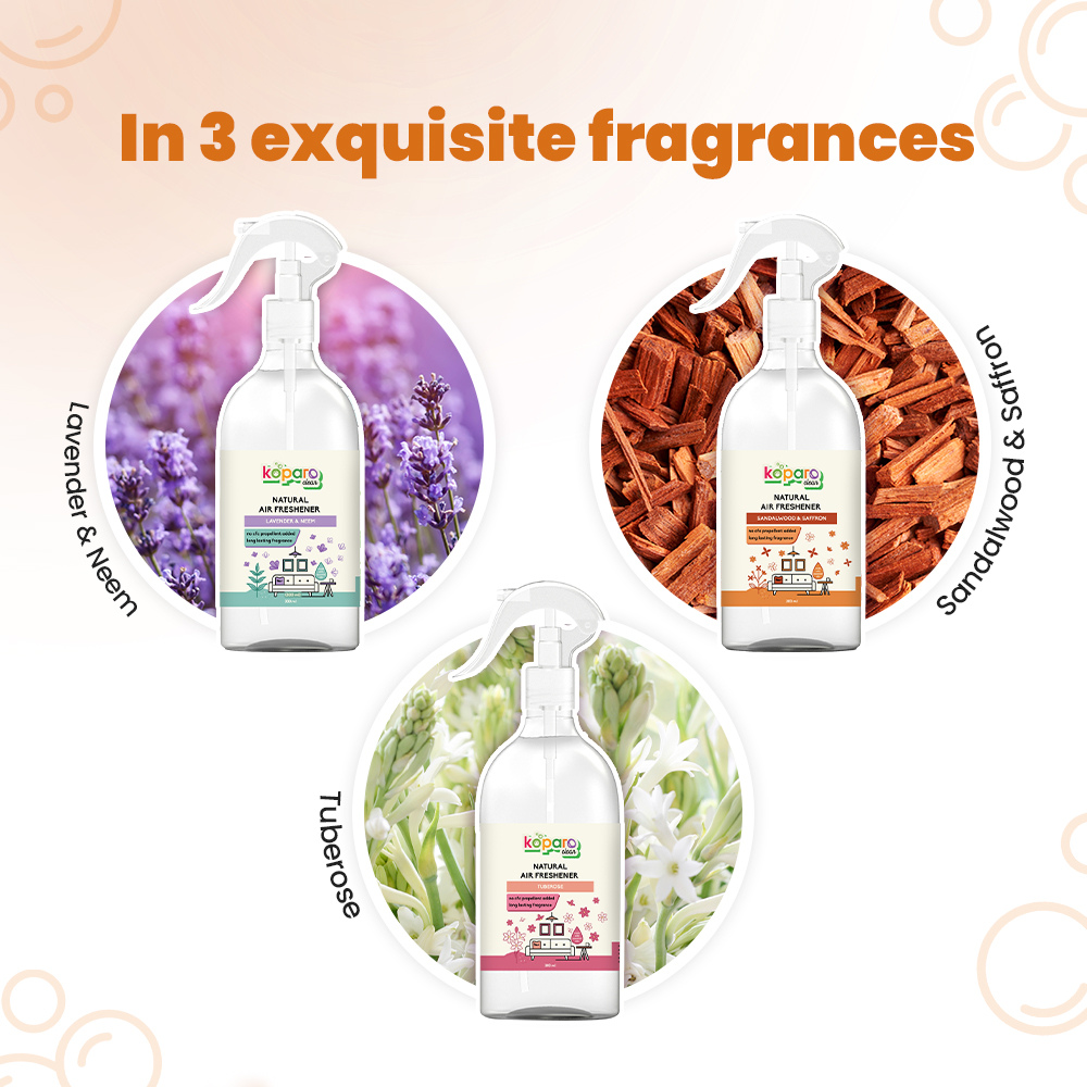 Koparo Clean Natural Air Freshener Sandalwood & Saffron Fragrance (Pet Safe)