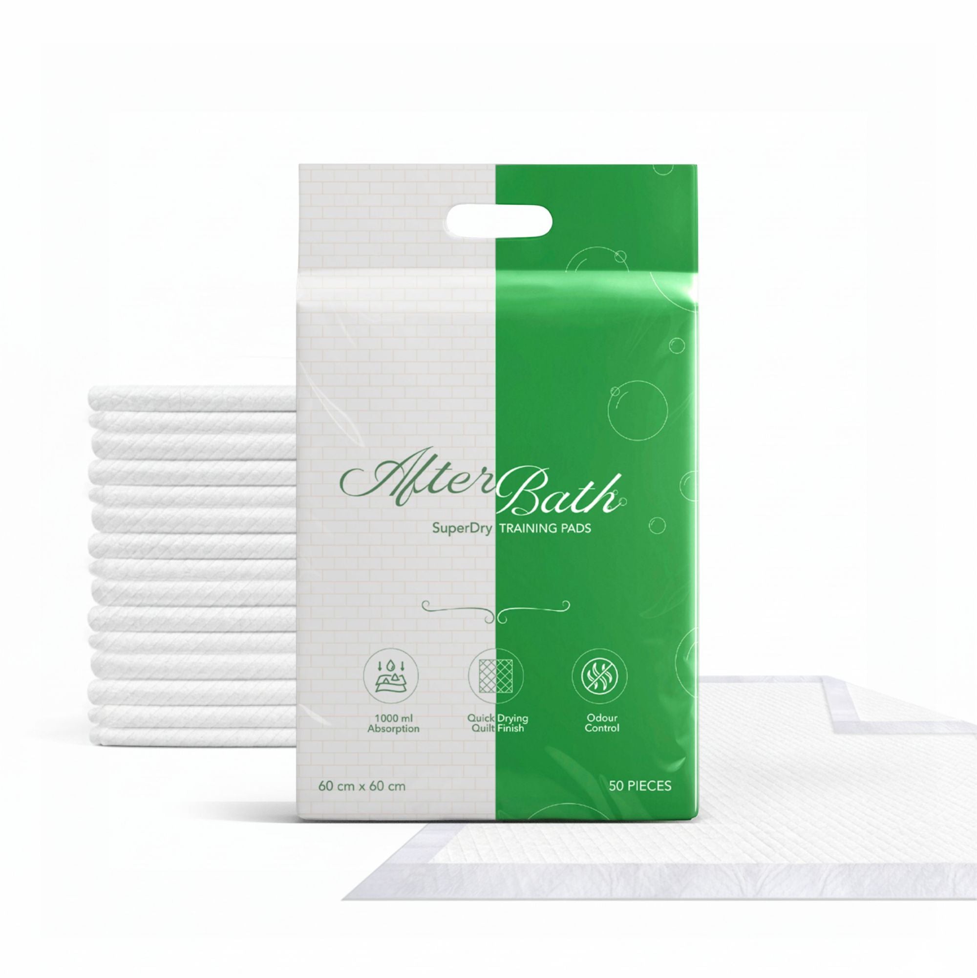 Afterbath SuperDry Training Pads for Dogs & Cats (60x60cm) Both-Health & Wellness Afterbath L:50pcs