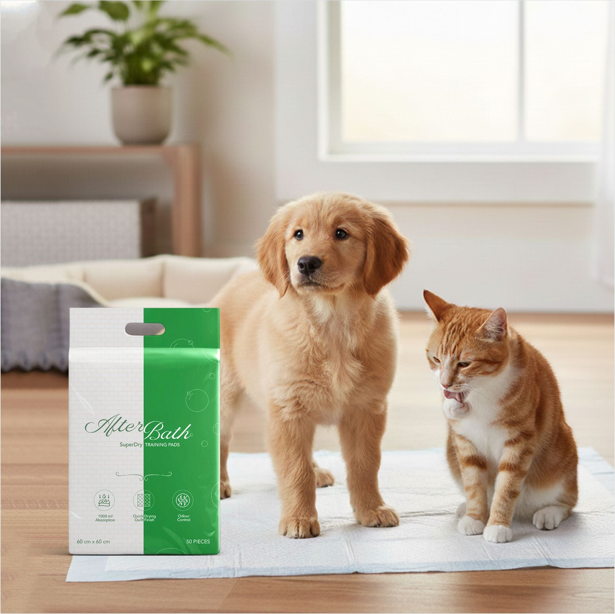 Afterbath SuperDry Training Pads for Dogs & Cats (60x60cm) Both-Health & Wellness Afterbath