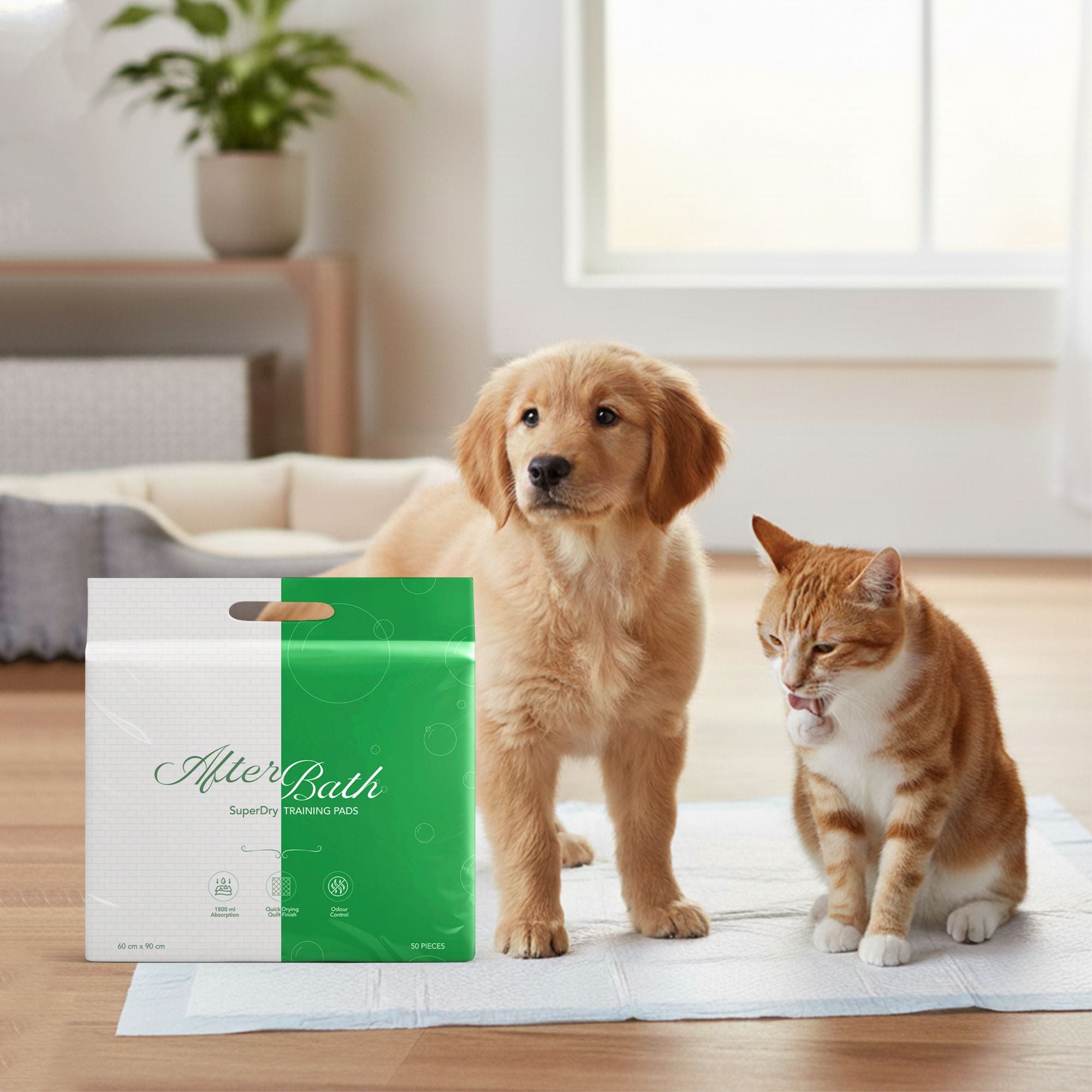 Afterbath SuperDry Training Pads for Dogs & Cats (60x90cm) Both-Health & Wellness Afterbath