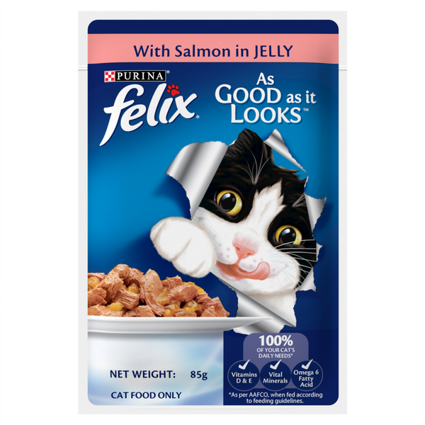 Purina Felix with Mackerel, Sardine and Salmon in Jelly Complete and Balanced Adult Cat Wet Food