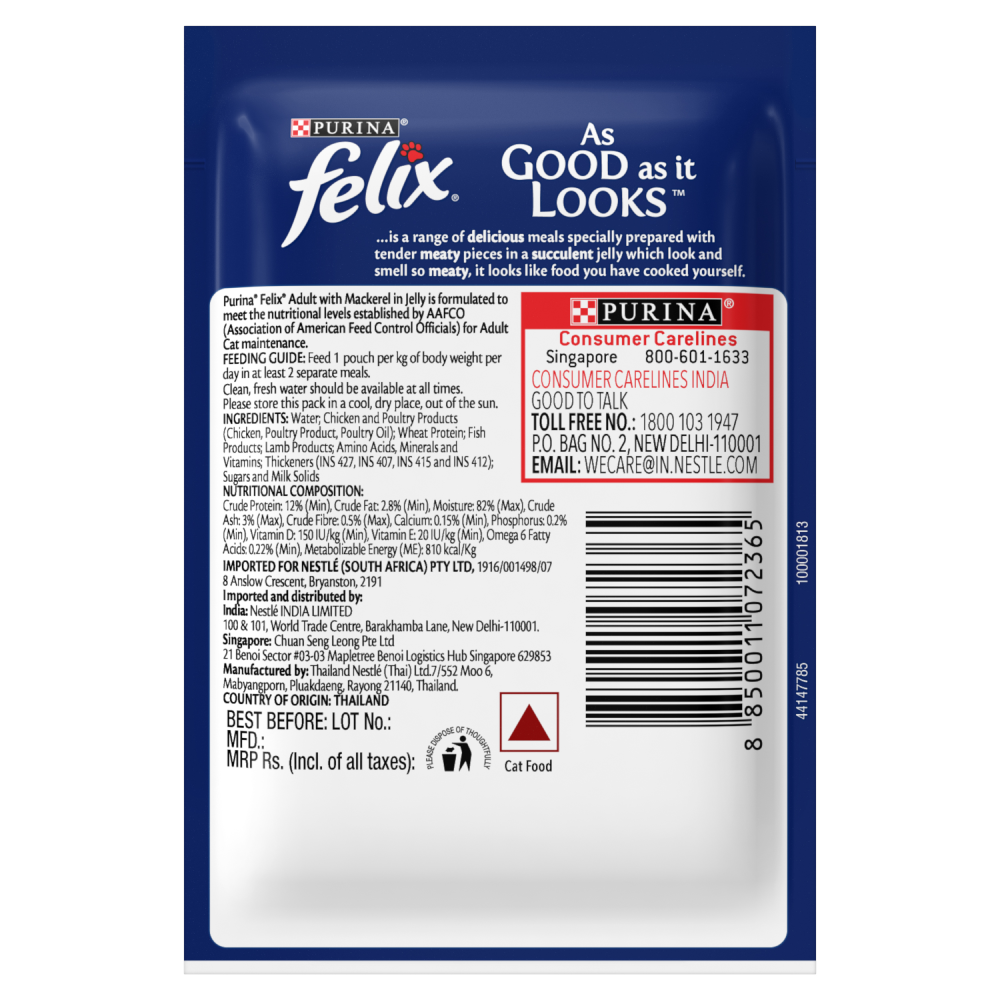 Purina Felix Mackerel with Jelly Adult Cat Wet Food