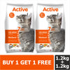 Active Mackerel Adult Cat Dry Food (Buy 1 Get 1) Cats- Dry food Active