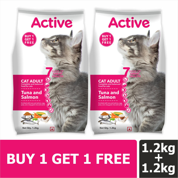 Active Tuna and Salmon Adult Cat Dry Food (Buy 1 Get 1)