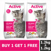 Active Tuna and Salmon Adult Cat Dry Food (Buy 1 Get 1) Cats- Dry food Active 1.2kg+1.2kg