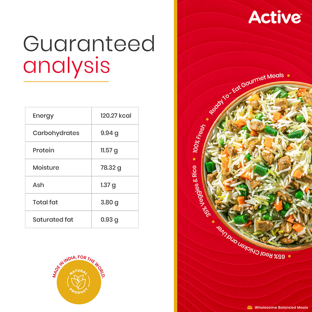Active Chicken Biryani Fresh Food for Dogs Dogs-Wet Food Active