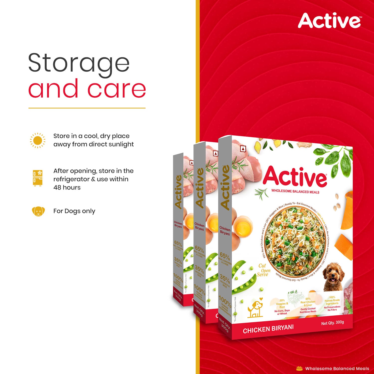 Active Chicken Biryani Fresh Food for Dogs (Buy 1 Get 1) Dogs-Fresh Food Active