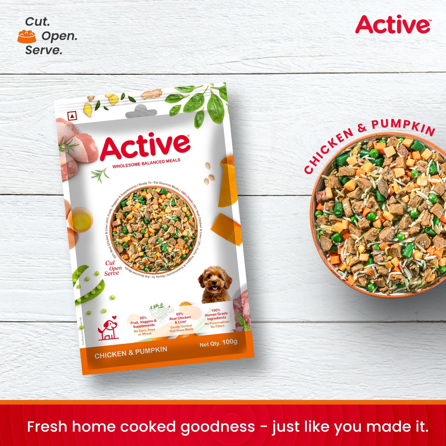Active Chicken and Pumpkin Biryani Fresh Food For Dogs (Buy 1 Get 1) Dogs-Fresh Food Active