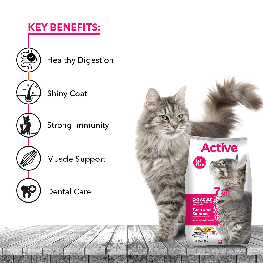 Active Tuna and Salmon Adult Cat Dry Food (Buy 1 Get 1) Cats- Dry food Active