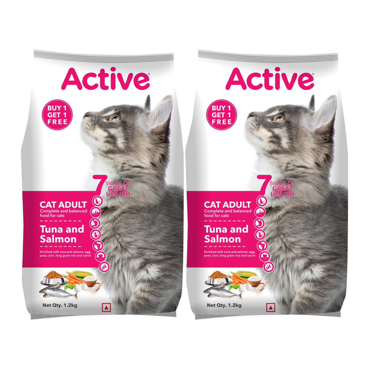 Active Tuna and Salmon Adult Cat Dry Food (Buy 1 Get 1) Cats- Dry food Active