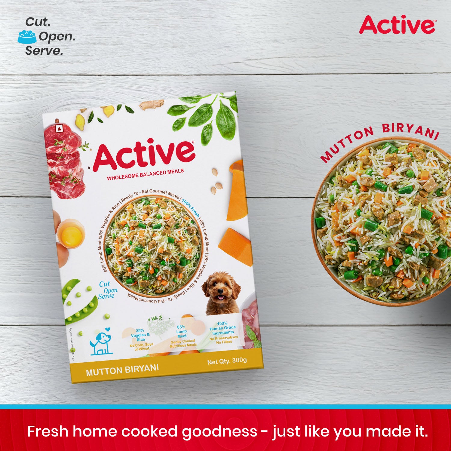 Active Mutton Biryani Fresh Food for Dogs (Buy 1 Get 1) Dogs-Fresh Food Active