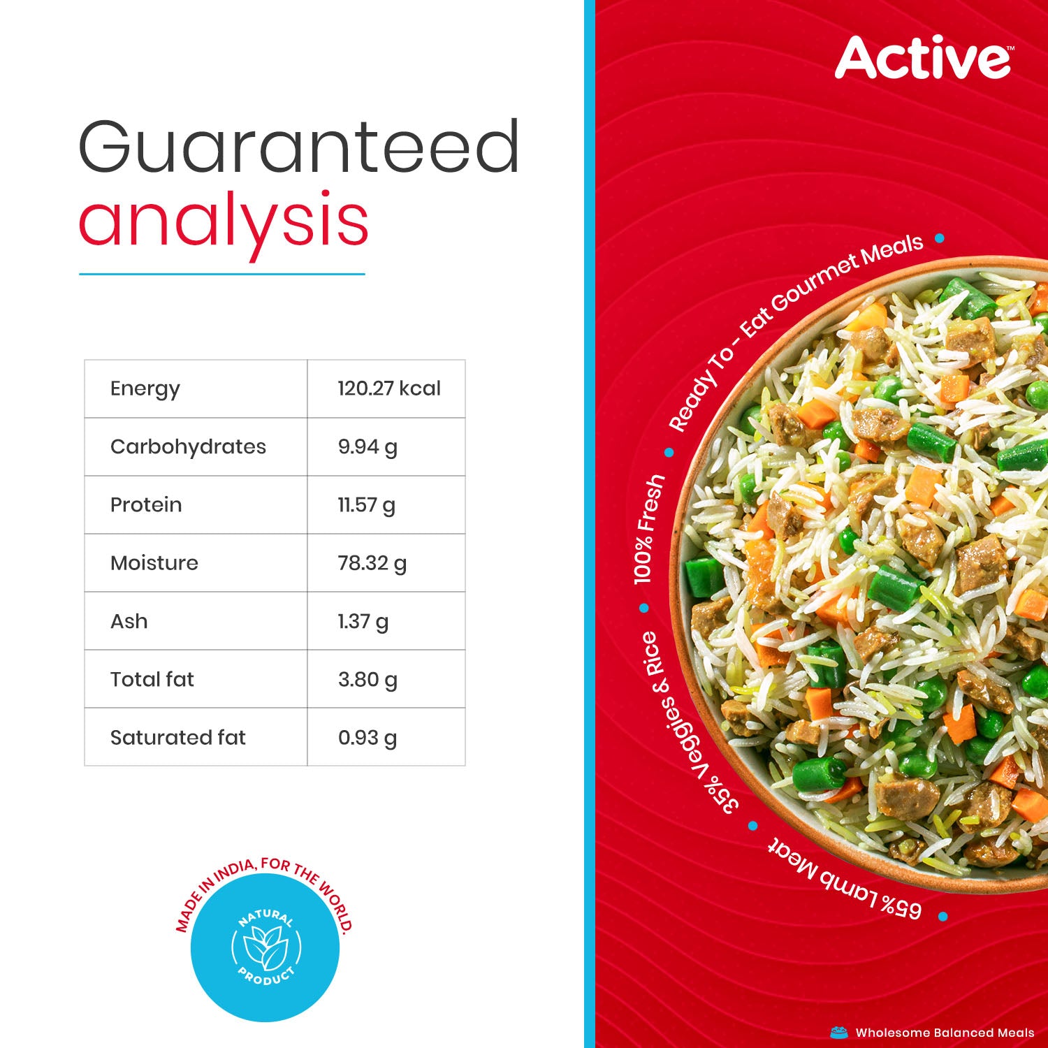Active Mutton Biryani Fresh Food for Dogs (Buy 1 Get 1) Dogs-Fresh Food Active