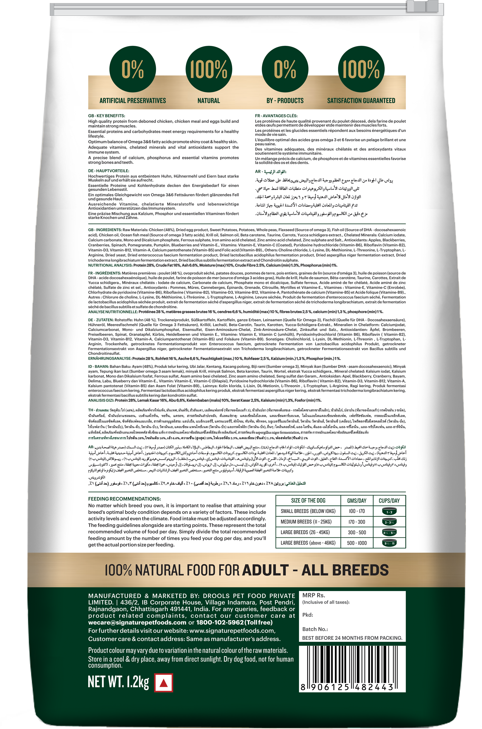 Signature Grain Zero Real Chicken, Egg and Vegetables Adult Dog Dry Food