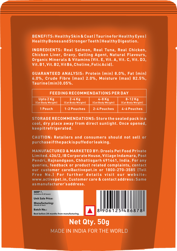 Active Real Salmon Fish in Gravy Adult Cat Wet Food ( Buy 1 Get 1 )