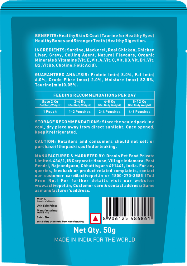 Active  Real Ocean Fish in Gravy Adult Cat Wet Food ( Buy 1 Get 1)