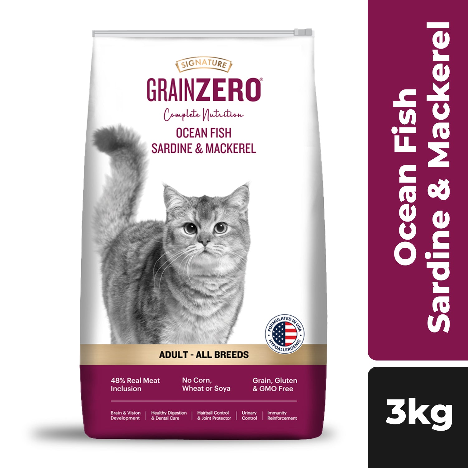 Signature Grain Zero Ocean Fish, Sardine and Mackerel Adult Cat Dry Food Cats- Dry food Signature