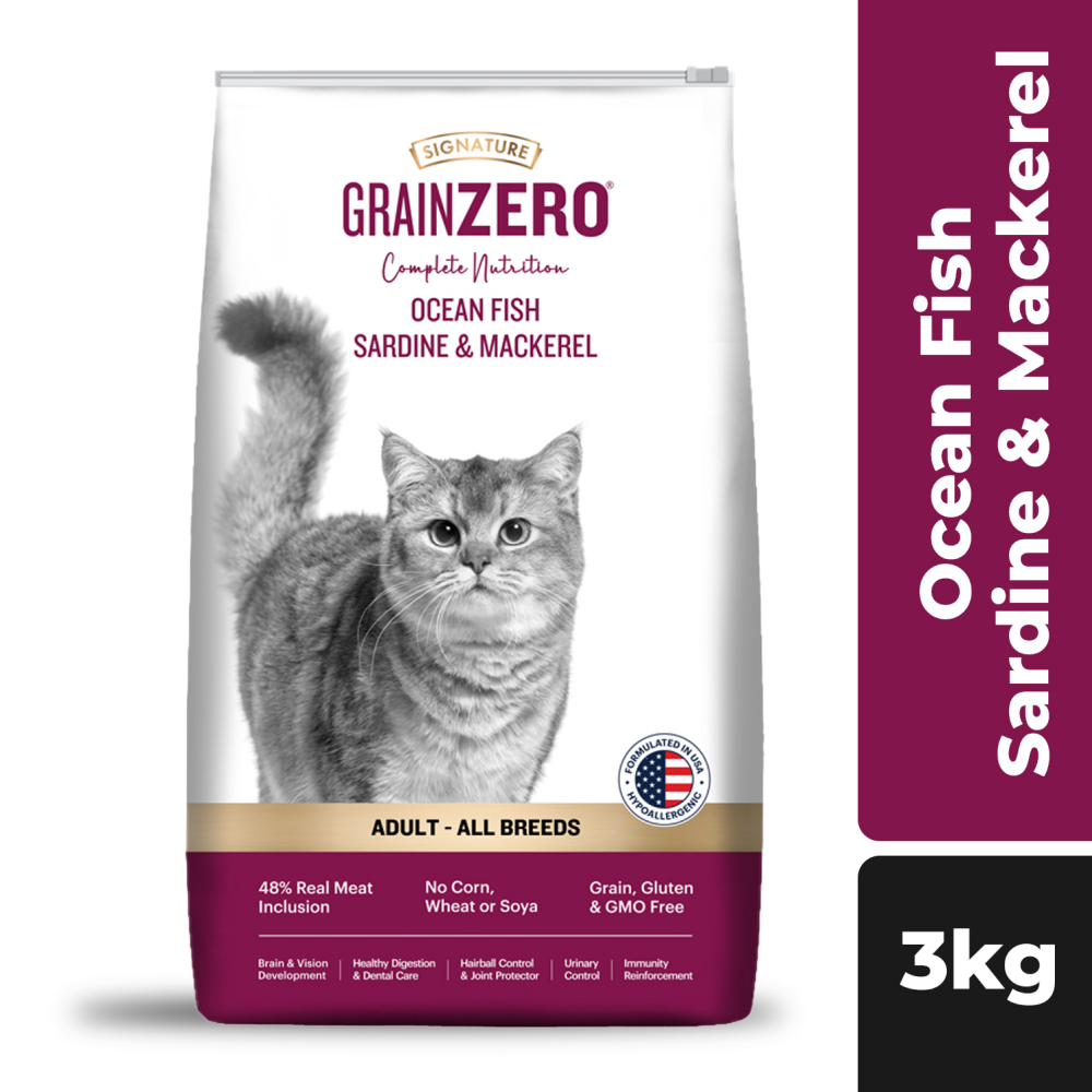 Signature Grain Zero Ocean Fish, Sardine and Mackerel Adult Cat Dry Food