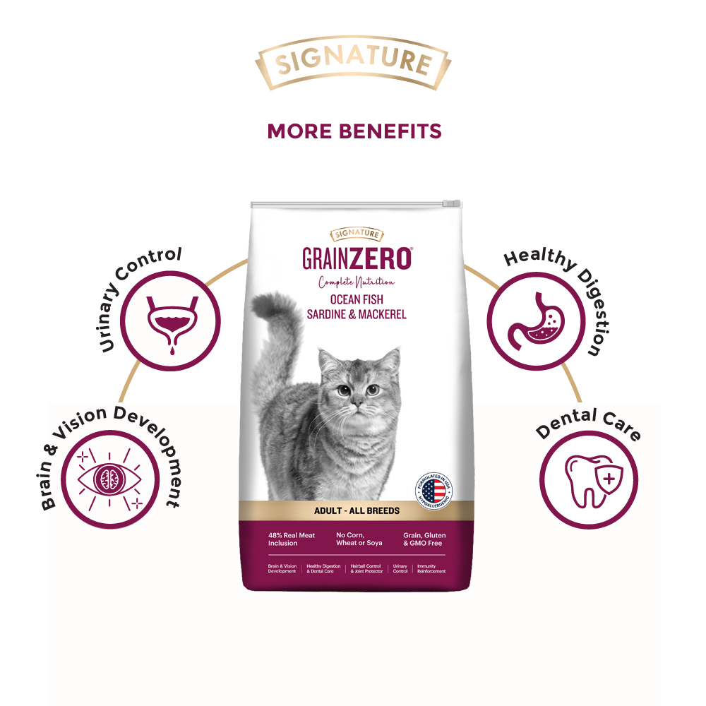 Signature Grain Zero Ocean Fish, Sardine and Mackerel Adult Cat Dry Food