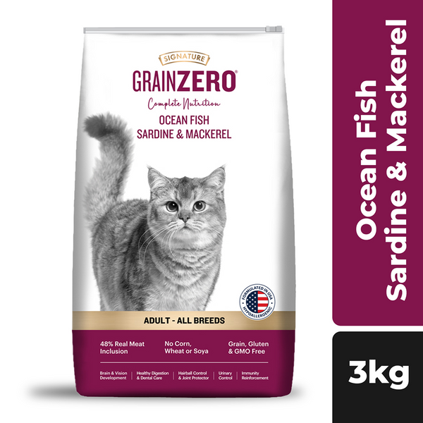Signature Grain Zero Ocean Fish, Sardine and Mackerel Adult Cat Dry Food