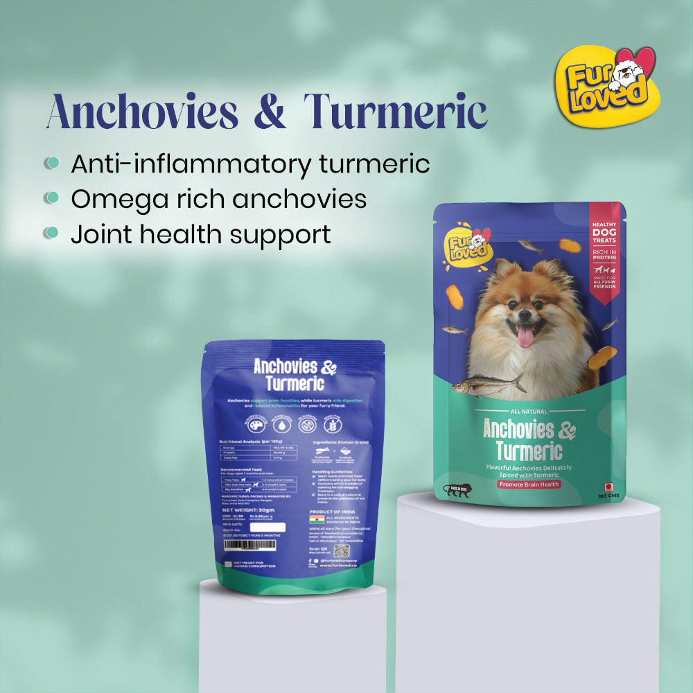 FurLoved Anchovies and Turmeric Omega Dog Treats Dog Treats + Others FurLoved