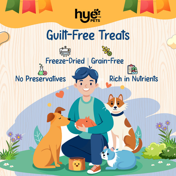 HYE Pets Freeze Dried Treats with Camel Milk, Apple and Banana for Dogs and Cats