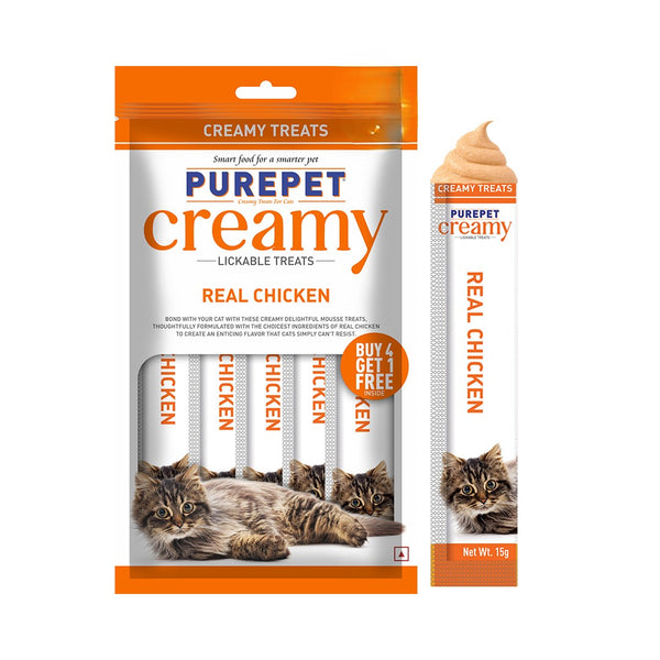 Purepet Real Chicken Lickable Creamy Treats for Cats