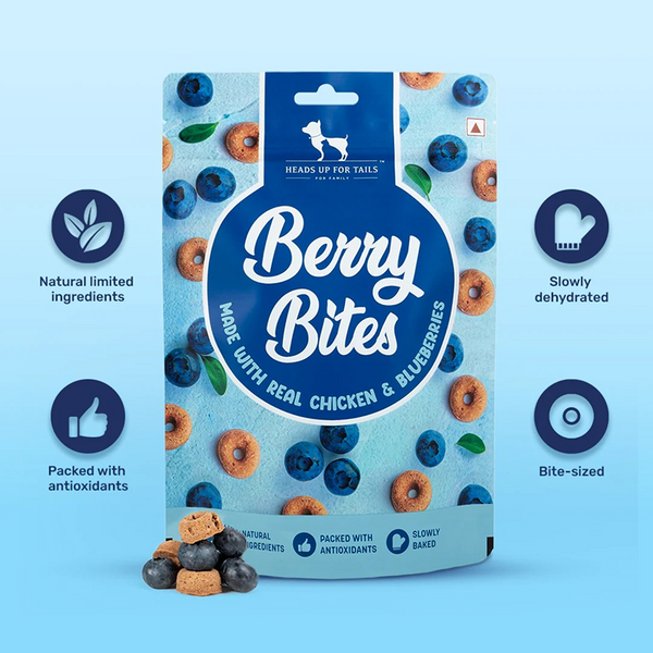 HUFT Berry Bites Real Chicken & Blueberries Dog Treats