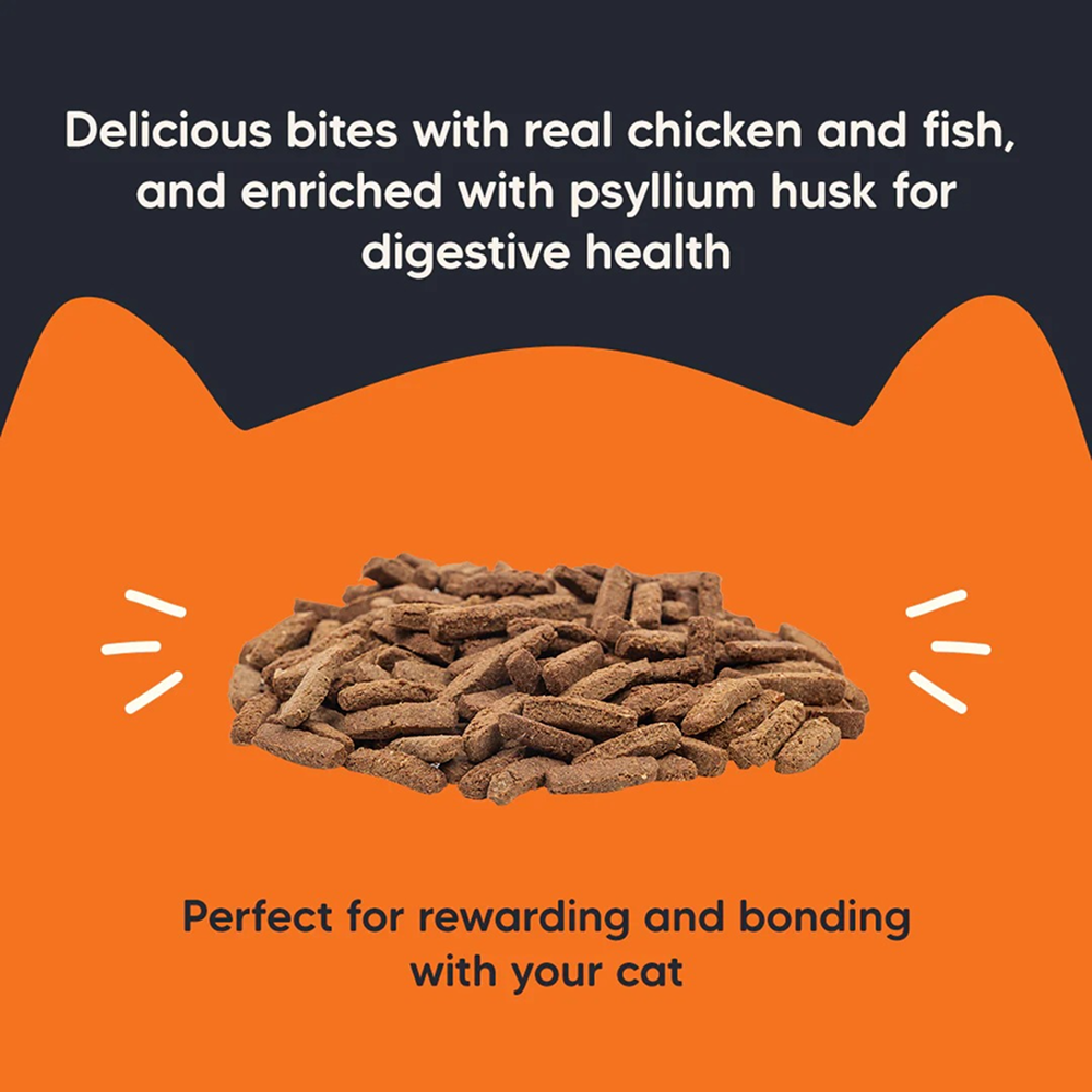 HUFT Meowsi Grain Free Chicken, Fish & Psyllium Husk Power Bites Cat Treats Cats-Treats & Others Heads Up for Tails