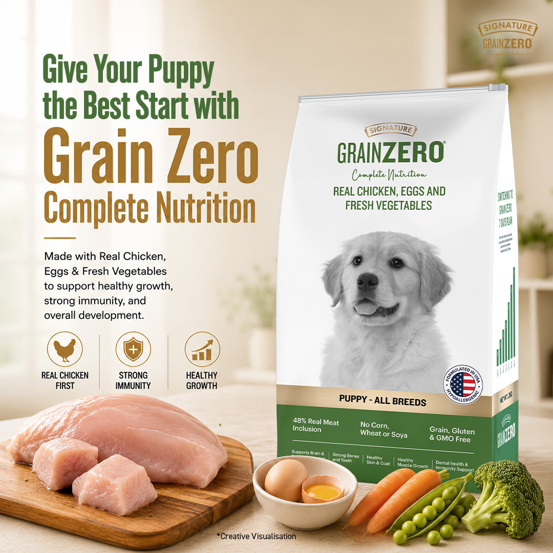 Signature Grain Zero Real Chicken, Egg and Vegetables Puppy Dog Dry Food
