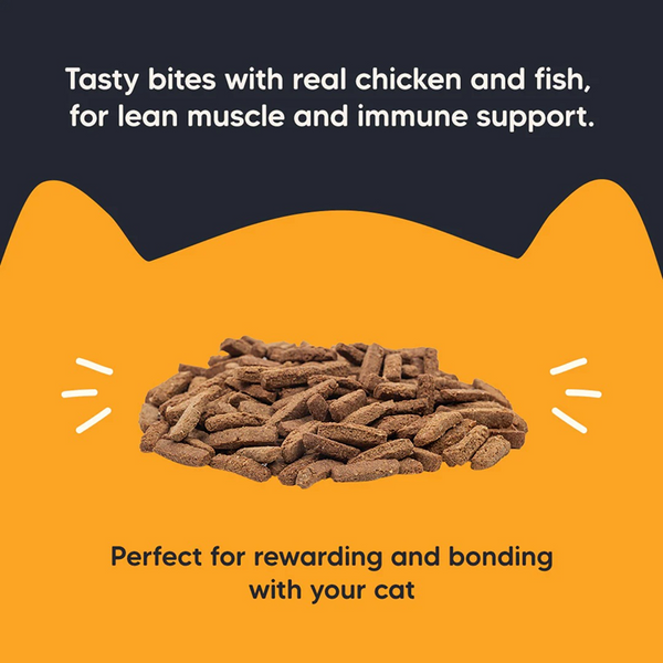 HUFT Meowsi Grain Free Chicken & Fish Power Bites Cat Treats