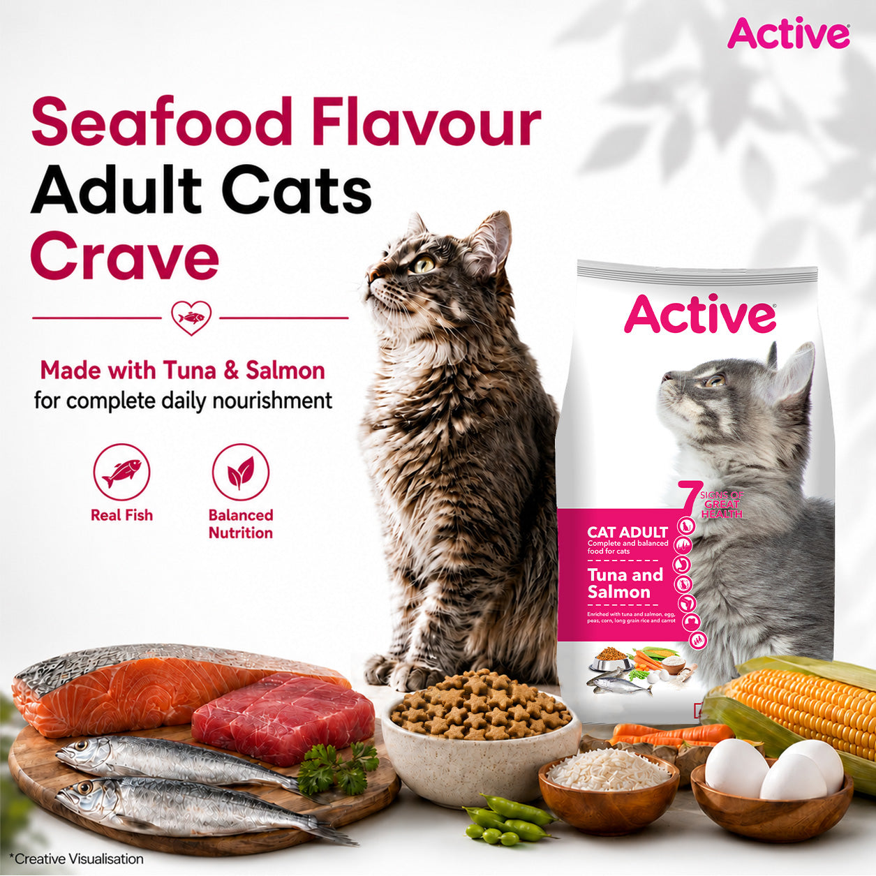Active Tuna and Salmon Adult Cat Dry Food (Buy 1 Get 1) Cats- Dry food Active