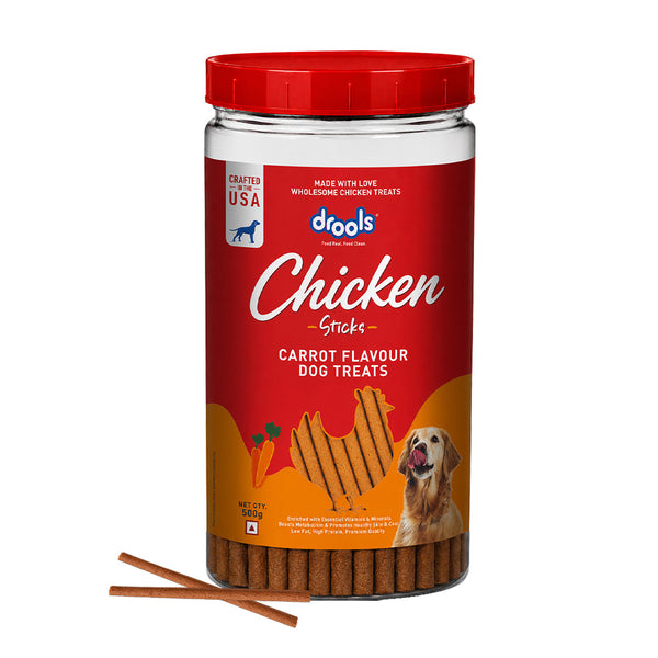 Drools Carrot Flavour Chicken Sticks Treat for Dogs