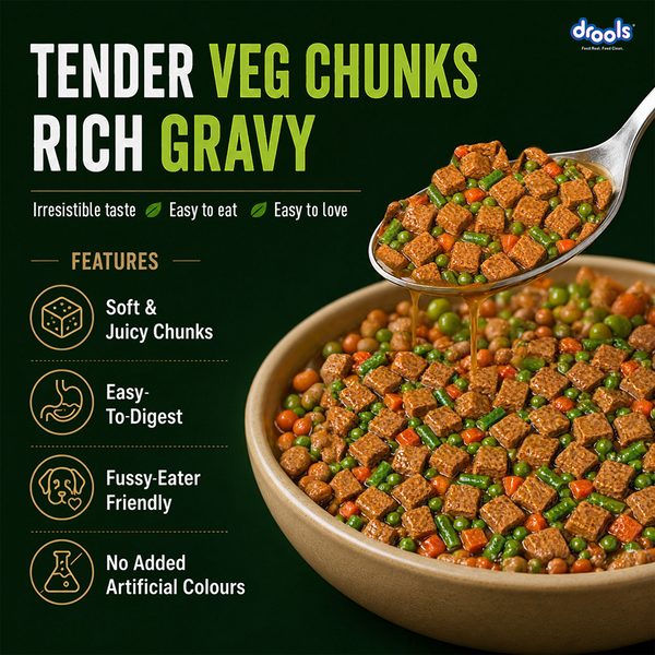 Drools 100% Veg Chunks in Gravy Puppy Wet Food