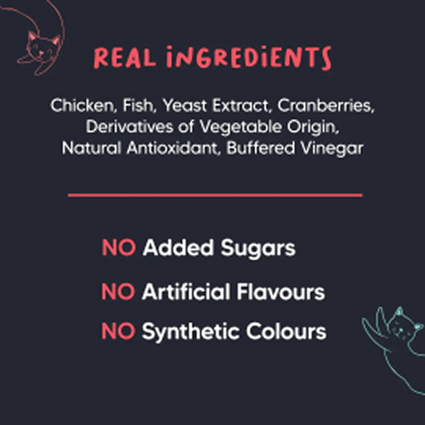 HUFT Meowsi Grain Free Chicken, Fish & Cranberry Power Bites Cat Treats