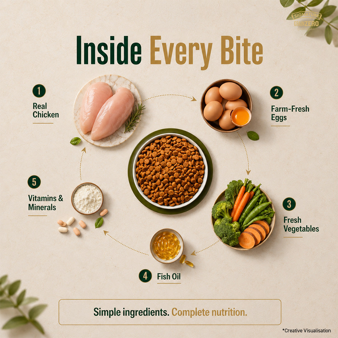 Signature Grain Zero Real Chicken, Egg and Vegetables Adult Dog Dry Food