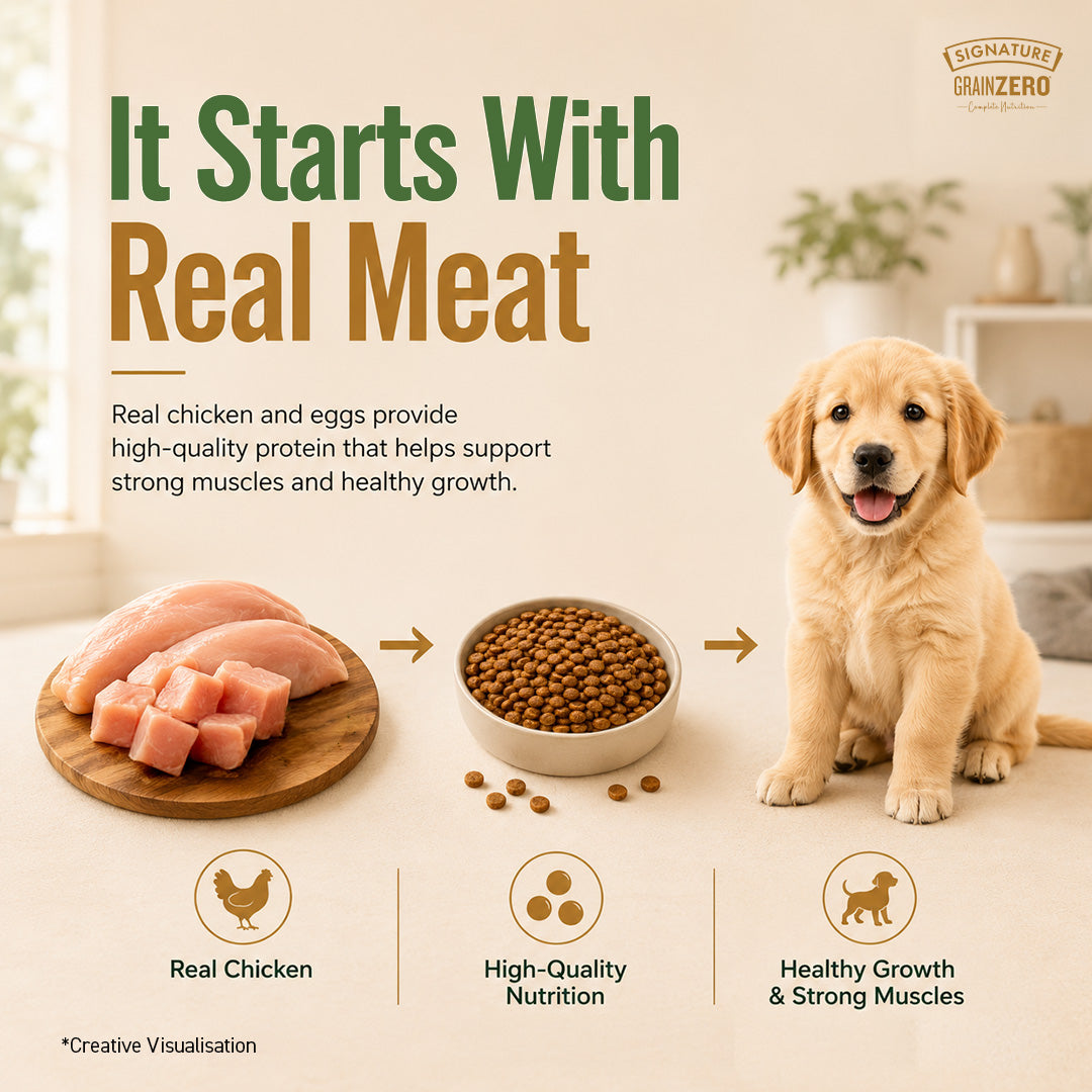 Signature Grain Zero Real Chicken, Egg and Vegetables Puppy Dog Dry Food